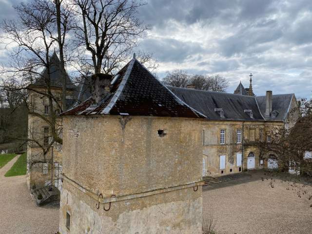 Château de Preisch - Moselle Trois Frontières - Colombier vu du ciel